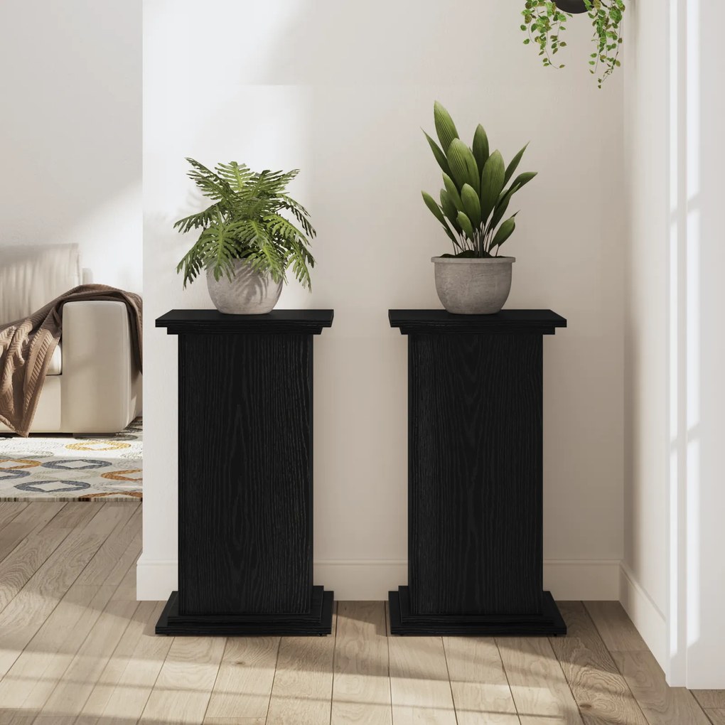 vidaXL Βάση Φυτών Μαύρης Δρυός 33x33x60 εκ. Φτιαγμένο από Ξύλο