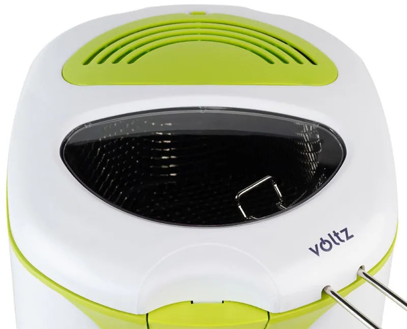Φριτέζα Voltz V51980A, 2 λίτρα, 1300W, 80-190 C, αντικολλητική φριτέζα, λευκό / πράσινο