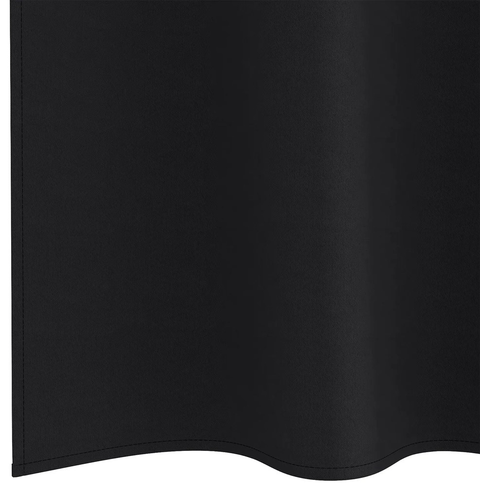 vidaXL Κουρτίνες με κουρτίνες 2 pcs Μαύρο 225 x 140 εκ. Πολυεστέρας
