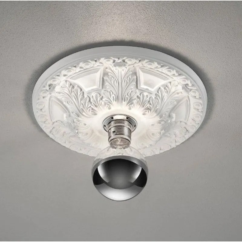 Trio Lighting Γύψινη Πλαφονιέρα Οροφής Lilly Φ30cm Ε27 Λευκό 603300101