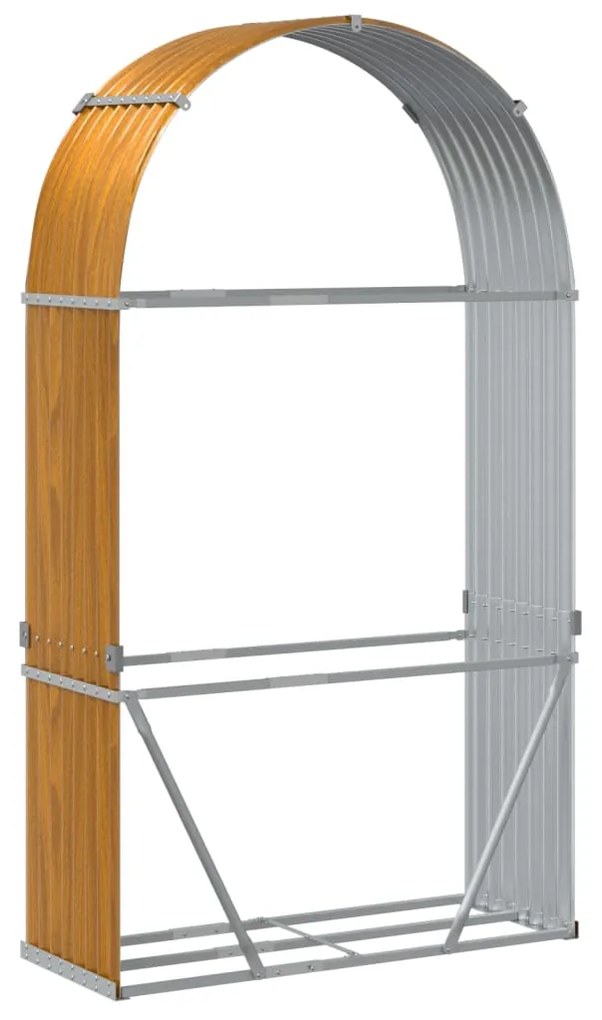vidaXL Ξυλοθήκη Ξύλινη Όψη 120x45x210 εκ. από Γαλβανισμένο Ατσάλι