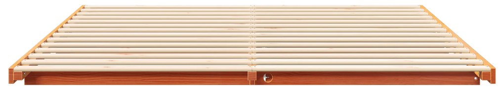 vidaXL Κρεβάτι δαπέδου Καφέ κεριού 200 x 200 cm Μασίφ ξύλο πεύκου