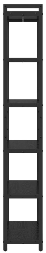 vidaXL Βιβλιοθήκη Μαύρη δρυς 60 x 30 x 188 εκ Μοριοσανίδα