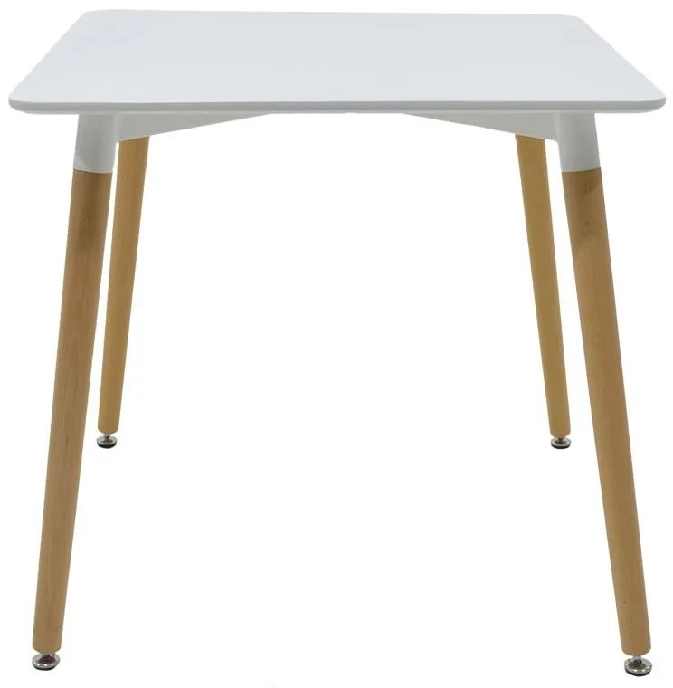 Τραπεζαρία Natali-Gaston σετ 3τεμ MDF και ξύλο οξιάς σε γκρι-λευκή-φυσική απόχρωση 80x80x76εκ 80x80x76 εκ.