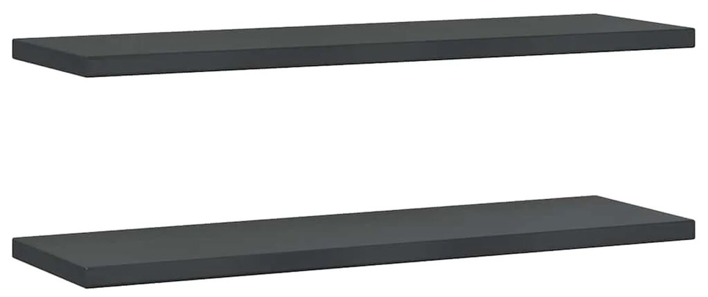 vidaXL Ράφια Τοίχου 2 τεμ. Μαύρο 100x30x3 εκ. Ανοξείδωτο Ατσάλι