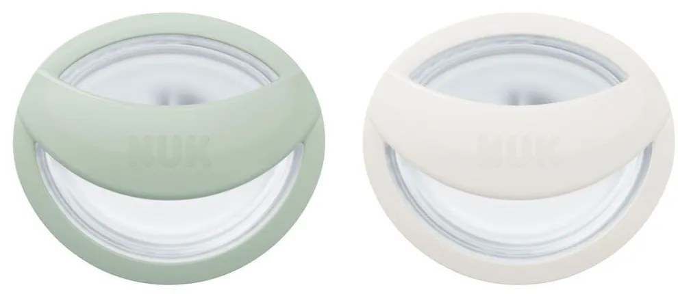 Πιπίλα Σιλικόνης Mommy Feel Με Θήκη 10730862 0-9 Μηνών (Σετ 2τμχ) Green-Cream Nuk Σιλικόνη