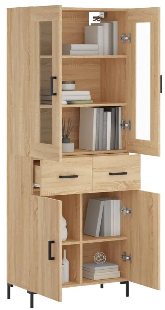 vidaXL Ντουλάπι Sonoma δρυς 69,5 x 34 x 180 εκ. από Επεξεργασμένο Ξύλο