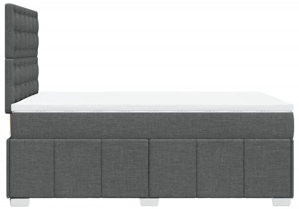 vidaXL Κρεβάτι Boxspring με Στρώμα Σκούρο Γκρι 120x190 εκ Υφασμάτινο