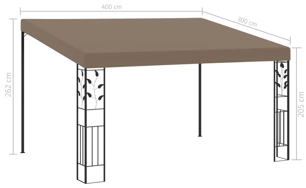 Κιόσκι Επιτοίχιο Taupe 4 x 3 x 2,5 μ. - Μπεζ-Γκρι