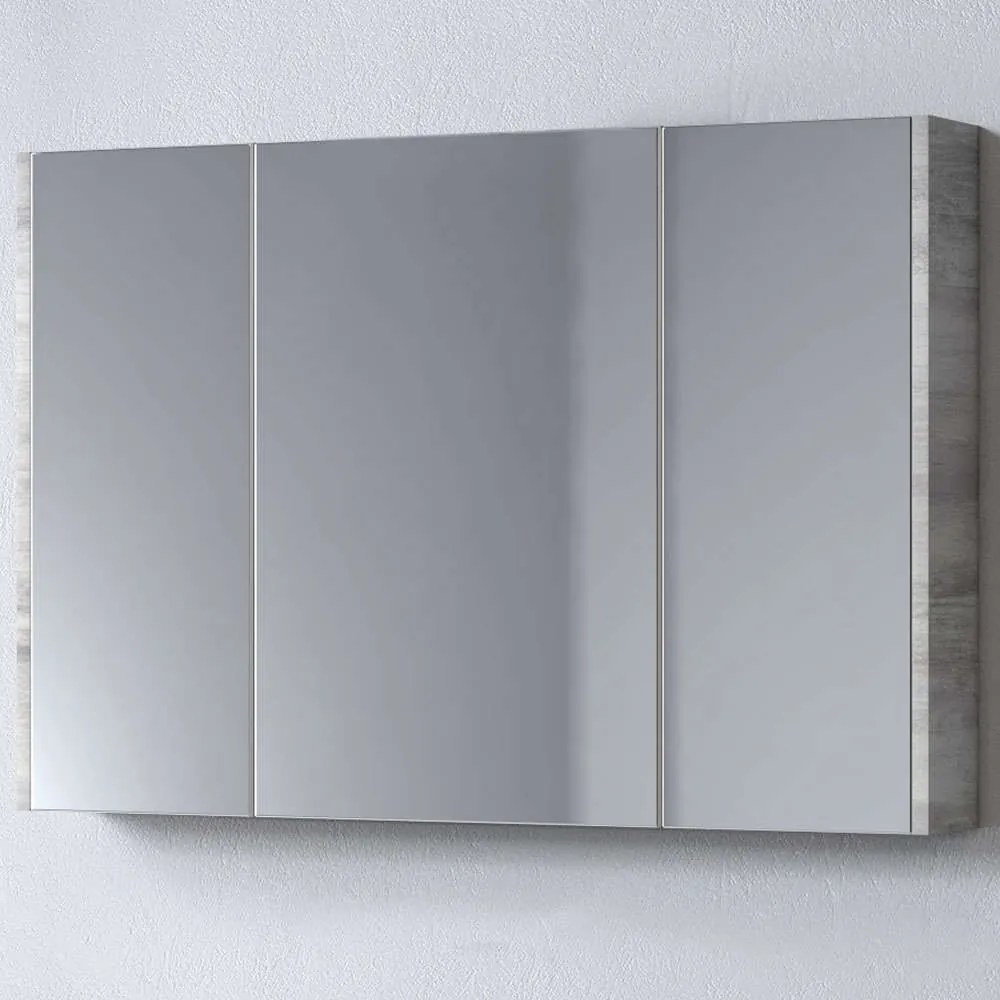 Καθρέπτης Μπάνιου Με Ντουλάπι Savina 3MSA100CE0W 97x14x65cm Cement Μελαμίνη