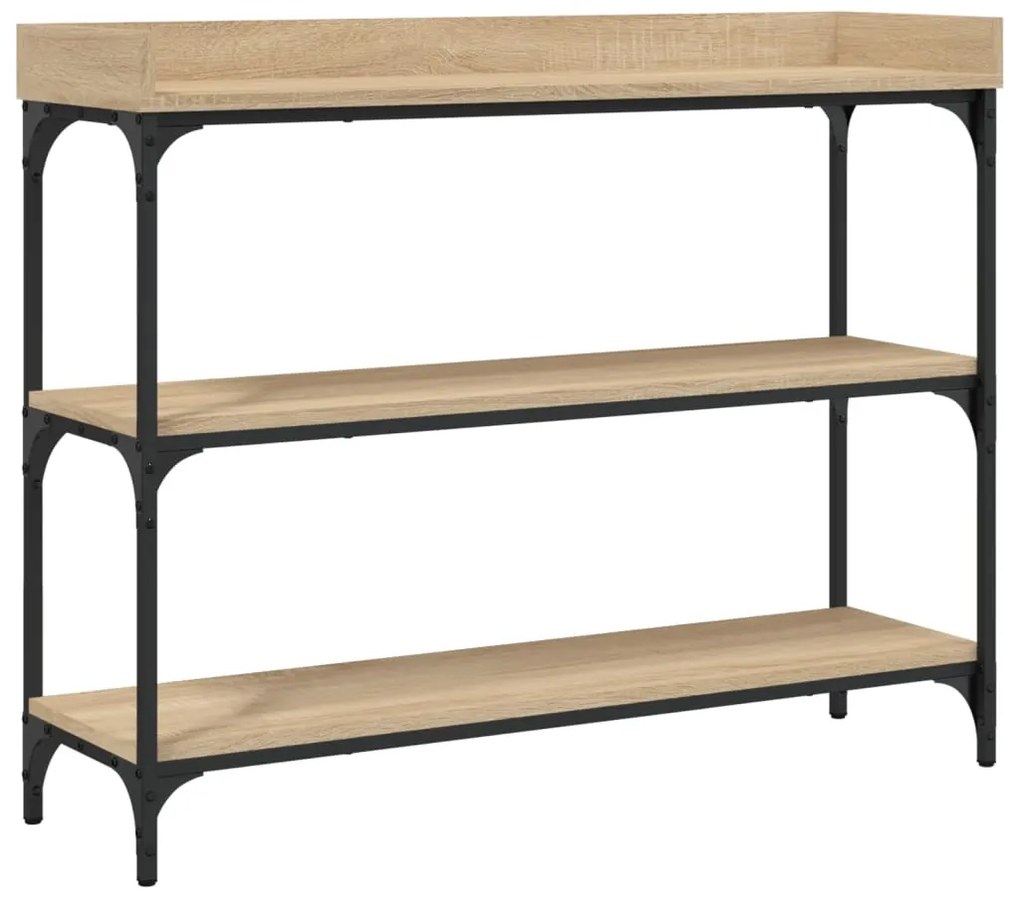 vidaXL Τραπέζι Κονσόλα με Ράφια Sonoma Δρυς 100 x 30 x 80 εκ.