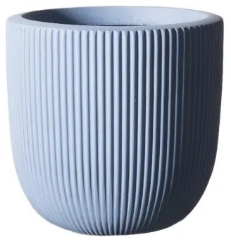 Supergreens Γλάστρα Πήλινη Στρογγυλή ''Stripe'' Μπλε M 31x31x28 εκ.
