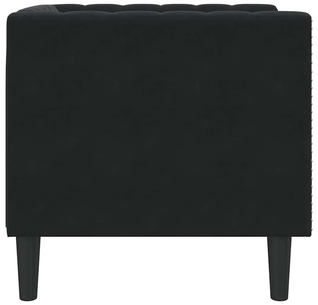 vidaXL Πολυθρόνα Τσέστερφιλντ Μαύρο 71 x 74.5 x 70.5 εκ. Βελούδο