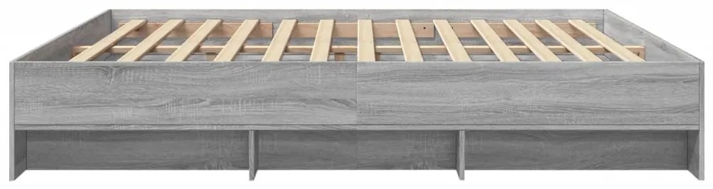 vidaXL Πλαίσιο Κρεβατιού Γκρι Sonoma 200x200 εκ. Επεξεργασμένο Ξύλο