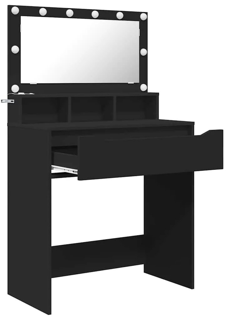 vidaXL Τραπέζια Ντυσίματος Κρεβατοκάμαρας Μαύρο 80 x 39,6 x 135 εκ