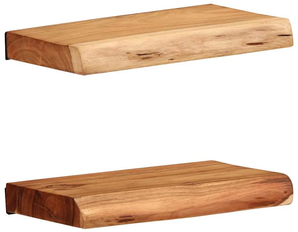 Ράφια Τοίχου 2 τεμ. 30x20x3,5 εκ. από Μασίφ Ξύλο Ακακίας
