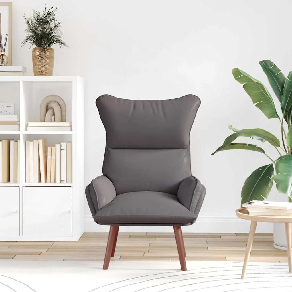 vidaXL Χαλαρωτική Πολυθρόνα Γκρι 69 x 74 x 93 εκ. Τεχνητό δέρμα