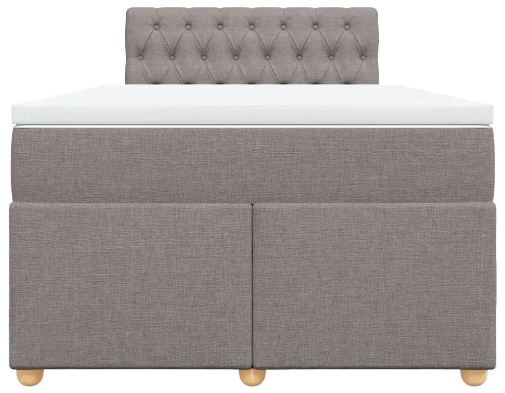 Κρεβάτι Boxspring με Στρώμα Taupe 120x200 εκ. Υφασμάτινο - Μπεζ-Γκρι