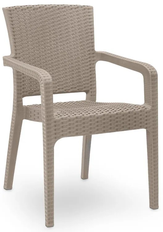 Megapap Πολυθρόνα Πολυπροπυλενίου Clio Recycled Cappuccino 57x55x86εκ.