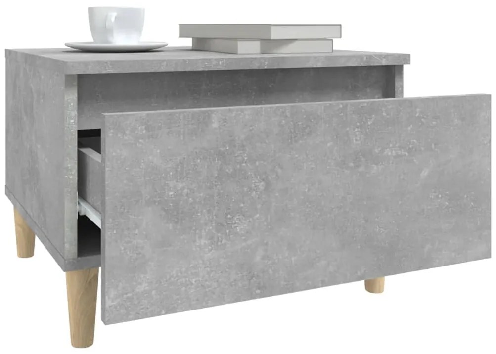 vidaXL Τραπέζι Βοηθητικό Γκρι Σκυροδ. 50x46x35 εκ. Επεξεργασμένο Ξύλο