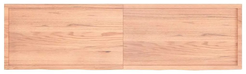 vidaXL Ράφι Τοίχου Ανοιχτό Καφέ 220x60x(2-6)εκ. Επεξ. Μασίφ Ξύλο Δρυός