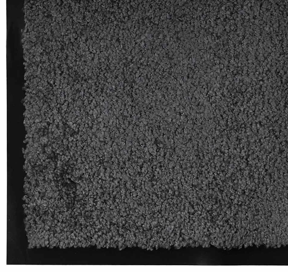 vidaXL Χαλάκι Εξώπορτας Ανθρακί 60 x 40 x 1.2 εκ. Ύφασμα τέντι