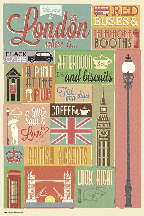 Αφίσα London - Collage, (61 x 91.5 cm)