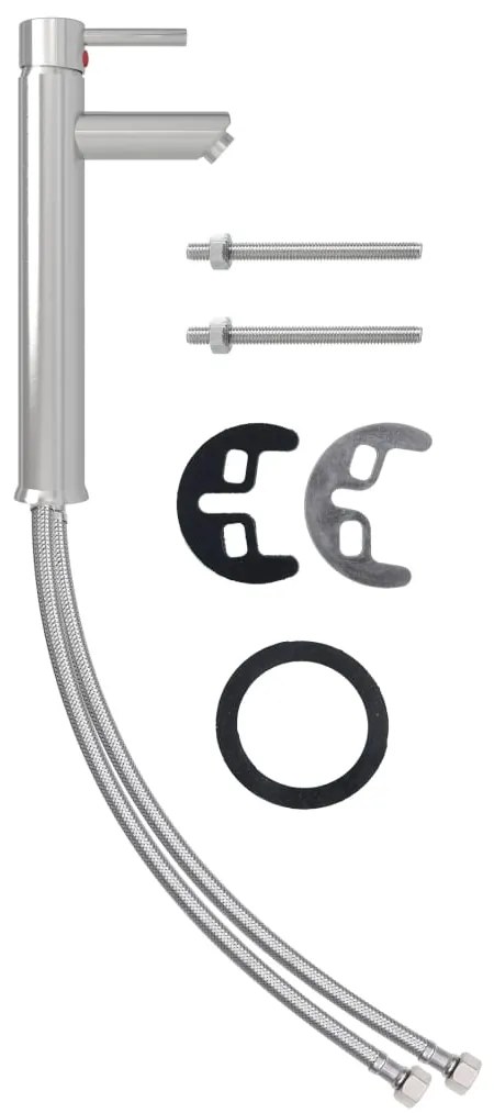 vidaXL Μπαταρία Μπάνιου Αναμεικτική Ασημί 12 x 30 εκ.