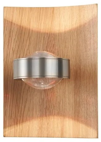 Απλίκα Φωτιστικό Τοίχου LED 9W RGBW SHINE-WOOD Νίκελ Ματ-Φυσικό Ξύλο 2700/3350/4000K 30542 Fischer Honsel-30542-Νίκελ Ματ 30542