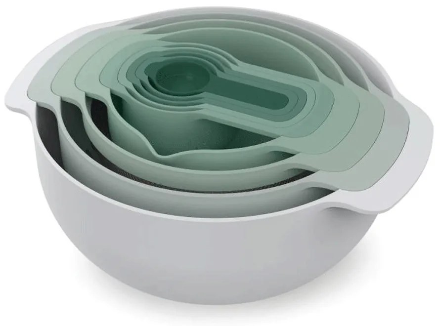 Μπωλ Ανάμειξης Με Μεζούρες Nest 9 Plus Sage (Σετ 9Τμχ) 40112 Multi Joseph Joseph Συνθετικό Υλικό