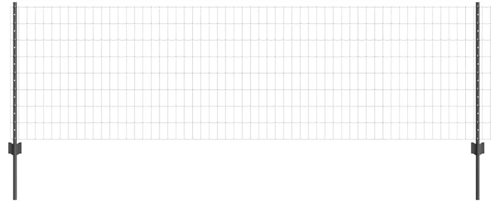vidaXL Φράχτης με Στήλες. Γκρι 0.8 x 25 m Ατσάλι