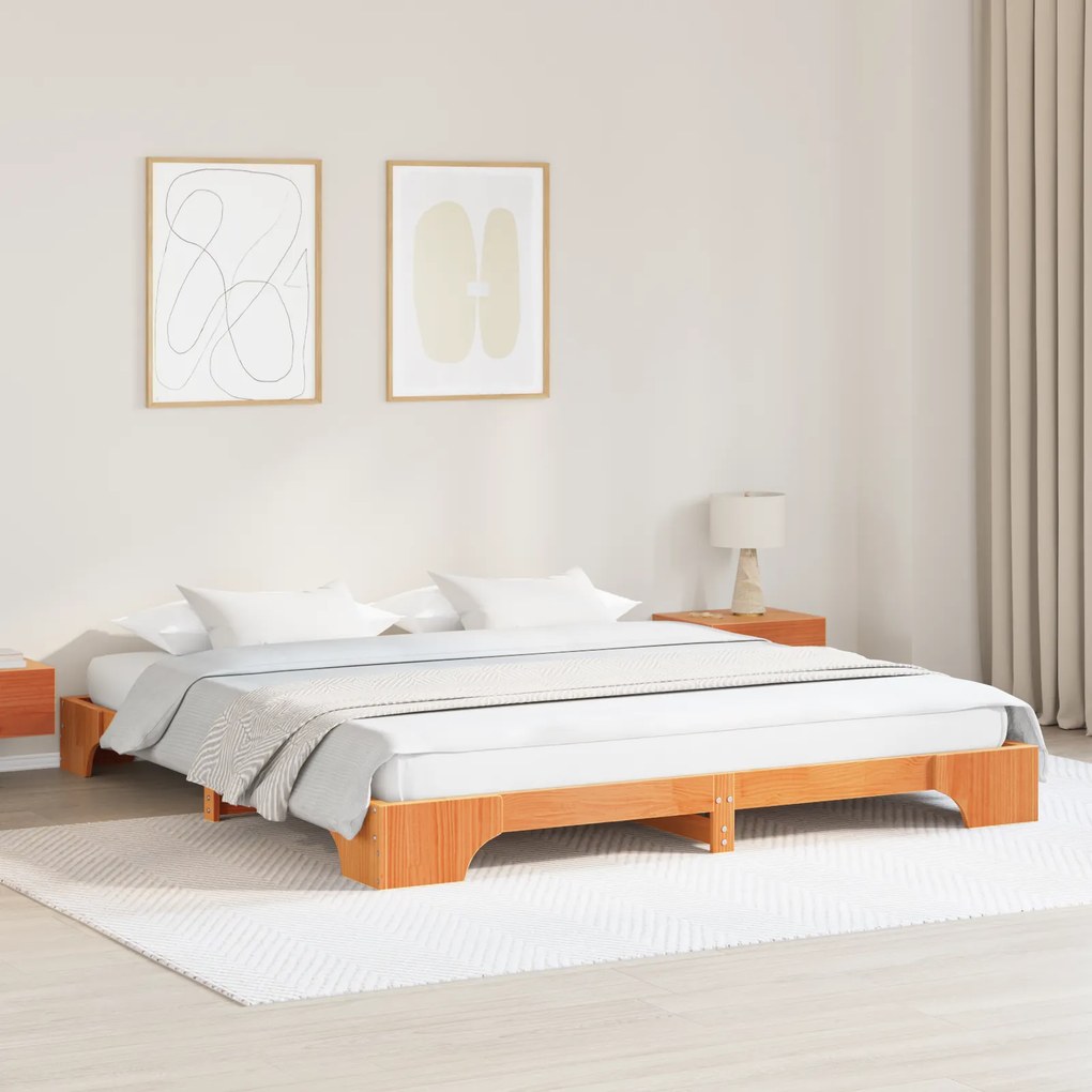 vidaXL Καφέ Κάθισμα 180x200 cm από Μασίφ Ξύλο Πεύκου