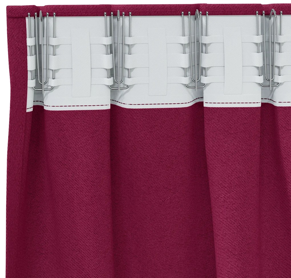 vidaXL Κουρτίνες με κουρτίνες 2 pcs Κόκκινο 245 x 140 εκ. Πολυεστέρας