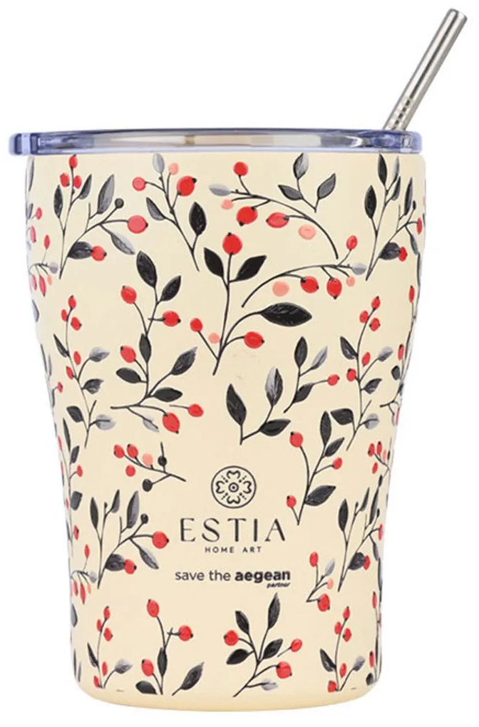 Ποτήρι Θερμός 350ml Estia Save The Aegean Bloom Beige 01-31701