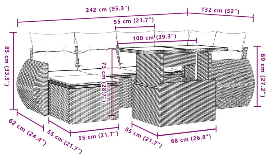 ΣΑΛΟΝΙ ΚΗΠΟΥ ΣΕΤ 7 ΤΕΜΑΧΙΩΝ ΚΑΦΕ ΣΥΝΘΕΤΙΚΟ ΡΑΤΑΝ ΜΕ ΜΑΞΙΛΑΡΙΑ 3268683