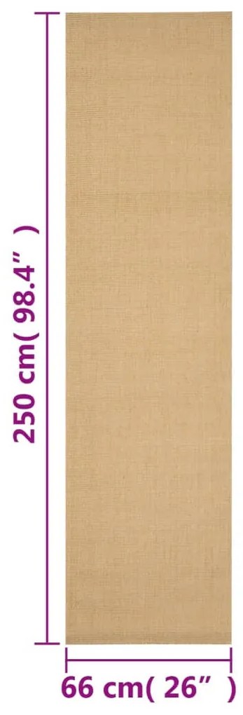 vidaXL Χαλί 66 x 250 εκ. από Φυσικό Σιζάλ