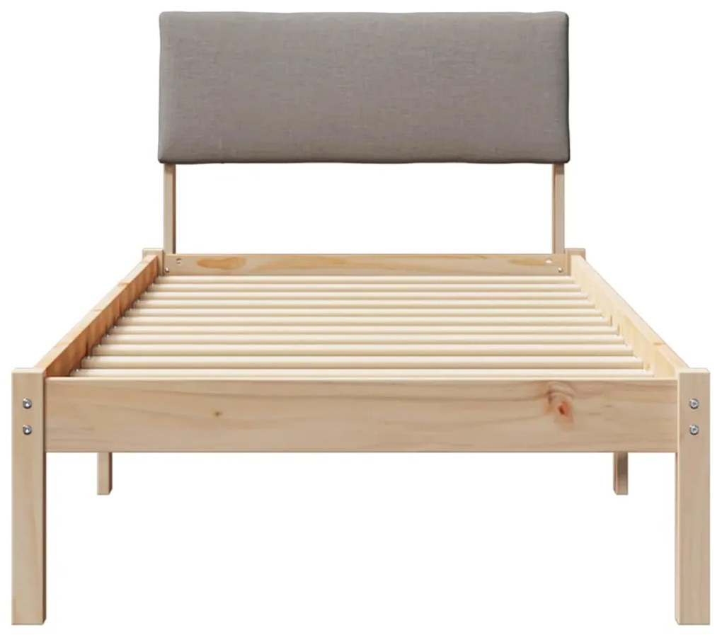 vidaXL Σκελετός Κρεβατιού Καφέ και ταμπά 75 x 190 cm Μασίφ ξύλο πεύκου