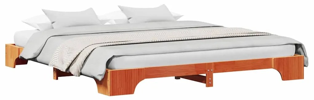 vidaXL Σκελετός Κρεβατιού Κερωτό καφέ 180 x 200 cm