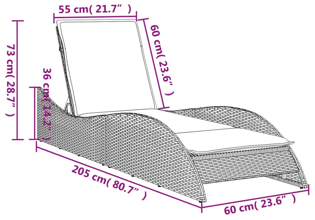 ΞΑΠΛΩΣΤΡΑ ΚΑΦΕ 60X205X73 ΕΚ. ΑΠΟ ΣΥΝΘΕΤΙΚΟ ΡΑΤΑΝ ΜΕ ΜΑΞΙΛΑΡΙ 368279