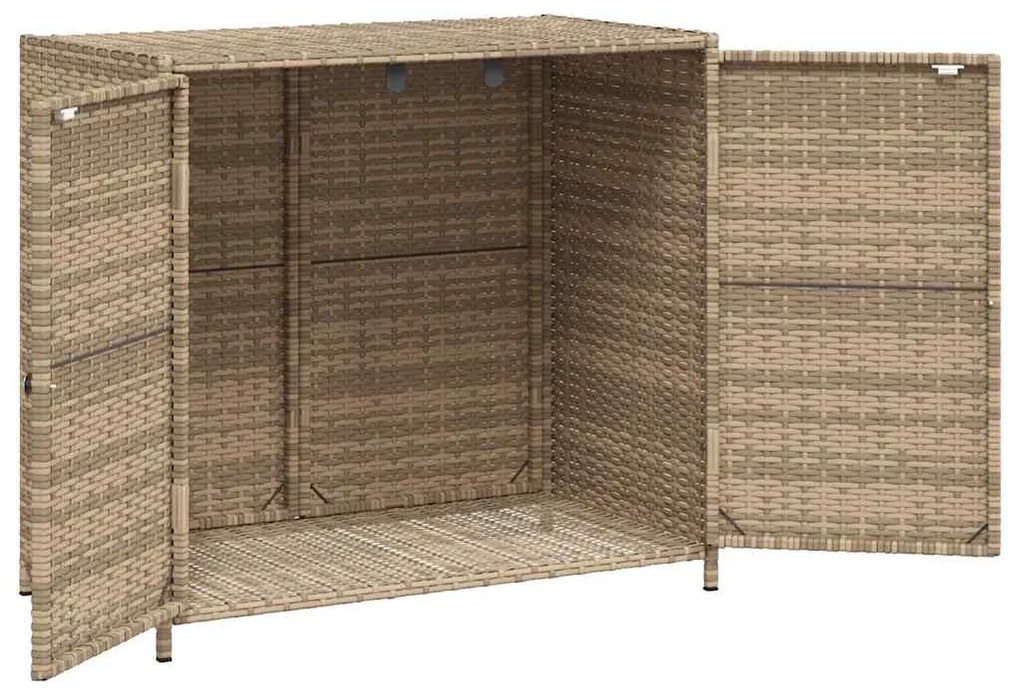 vidaXL Ντουλάπι Αποθήκευσης Κήπου Beige 83x45x76 εκ. Συνθετικό Ρατάν