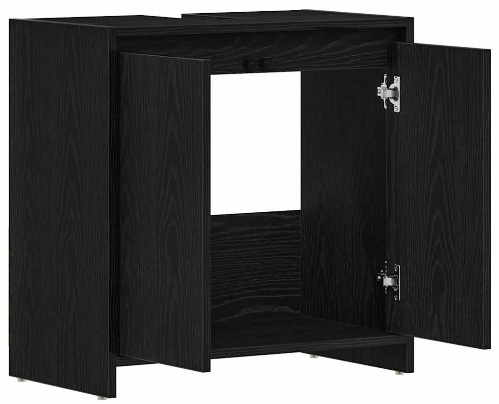 vidaXL Ντουλάπι μπάνιου Μαύρη βελανιδιά 60x33x60cm Κατασκευασμένο ξύλο