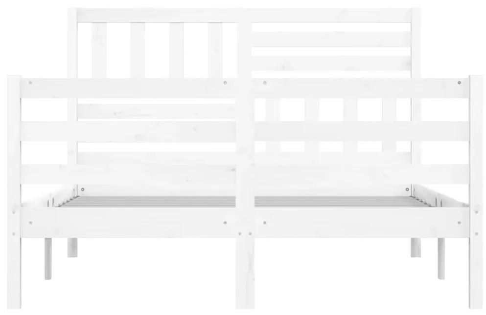 vidaXL Πλαίσιο Κρεβατιού Λευκό 160 x 200 εκ. από Μασίφ Ξύλο