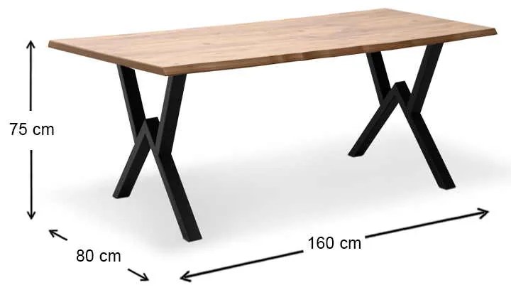 Τραπέζι Walter Megapap Mdf - μεταλλικό χρώμα ακακίας 160x80x75εκ.