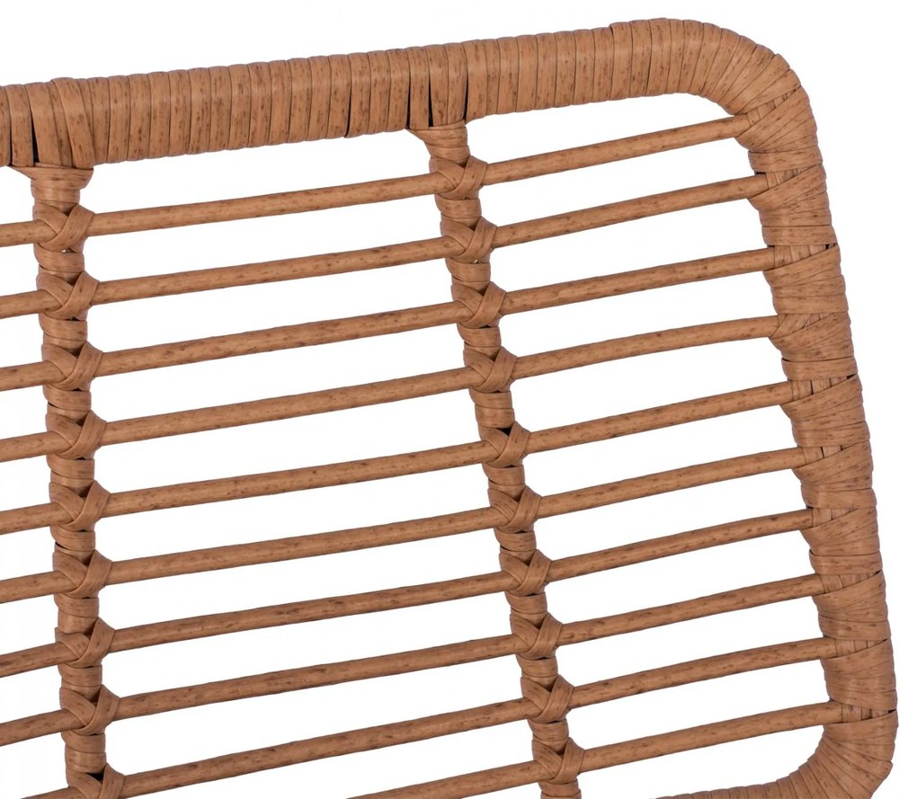 Σκαμπό Μπαρ ALLEGRA C5455 Μεταλλικό με Μπέζ Wicker &amp; Μαξιλάρι 46,5x55x117,5Υ εκ. 46.5x55x117.5 εκ.