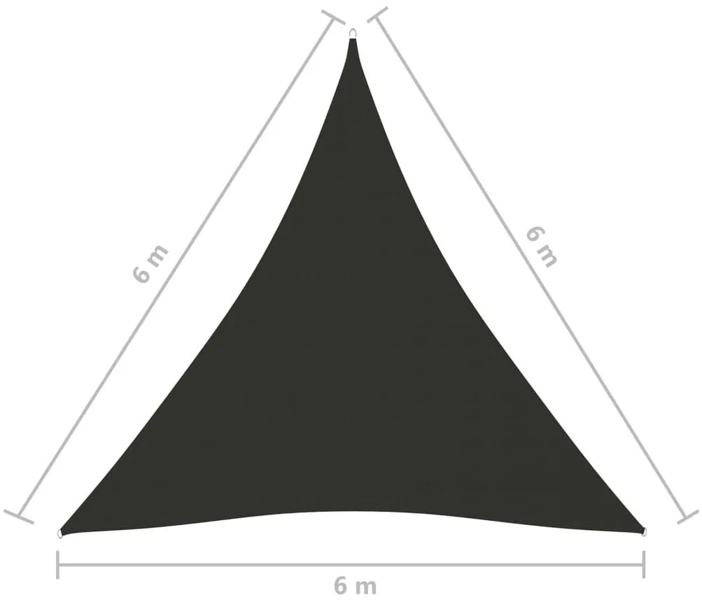 Πανί Σκίασης Τρίγωνο Ανθρακί 6 x 6 x 6 μ. από Ύφασμα Oxford - Ανθρακί