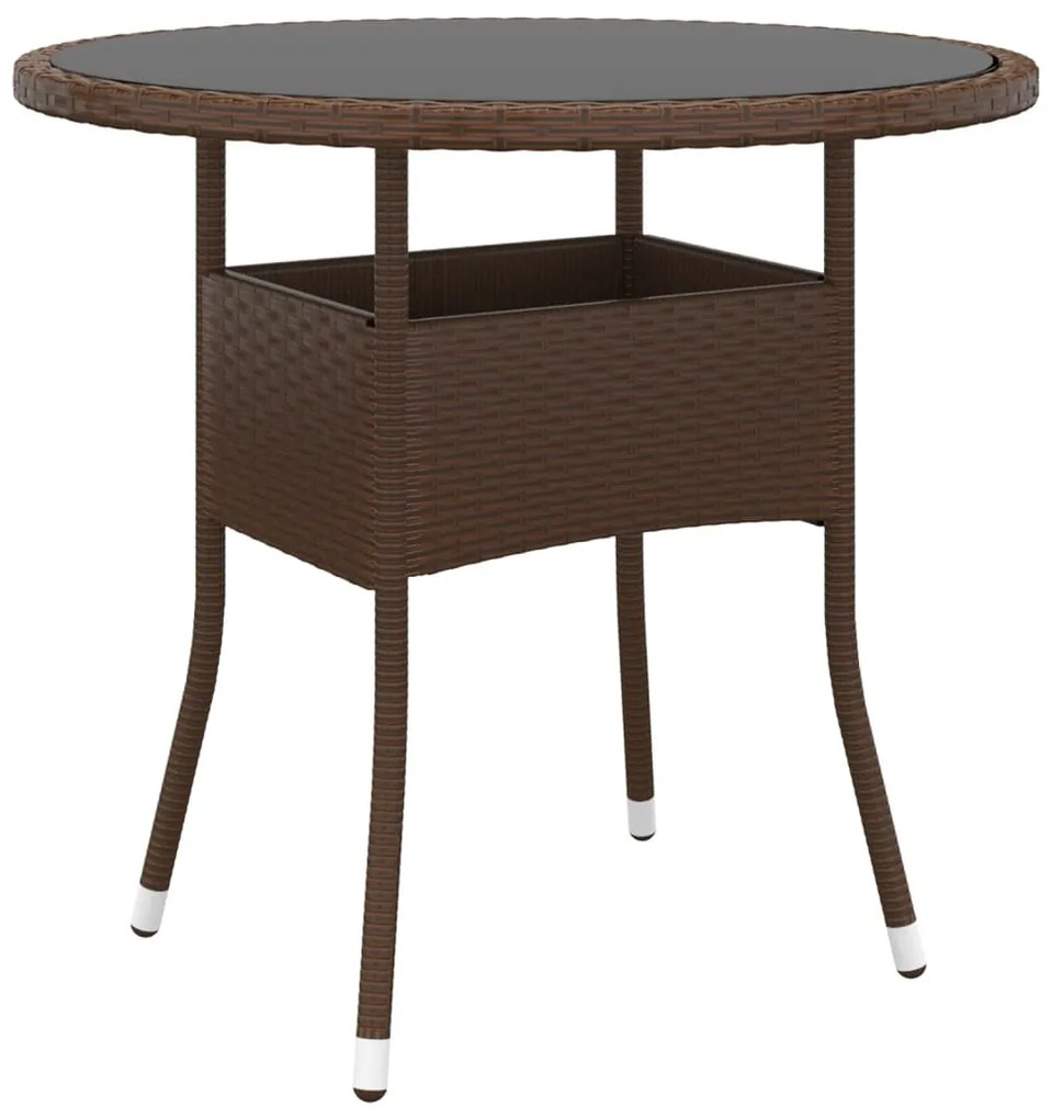 vidaXL Σετ Τραπεζαρίας Κήπου 3 Τεμαχίων Καφέ από Συνθετικό Ρατάν