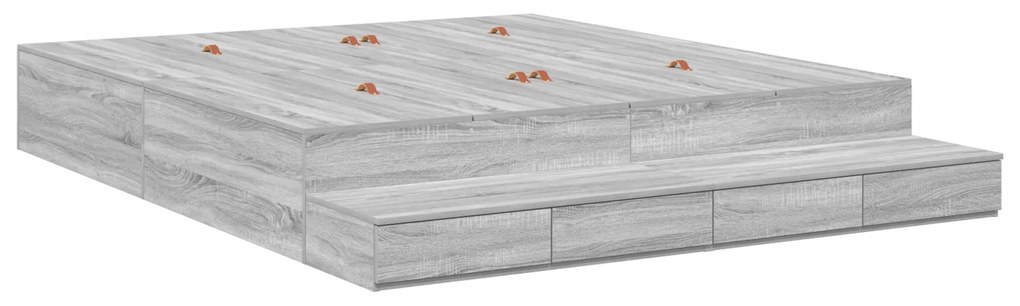 vidaXL Κρεβάτι με Αποθηκευτικό Χώρο Γκρι sonoma 200x200 εκ.