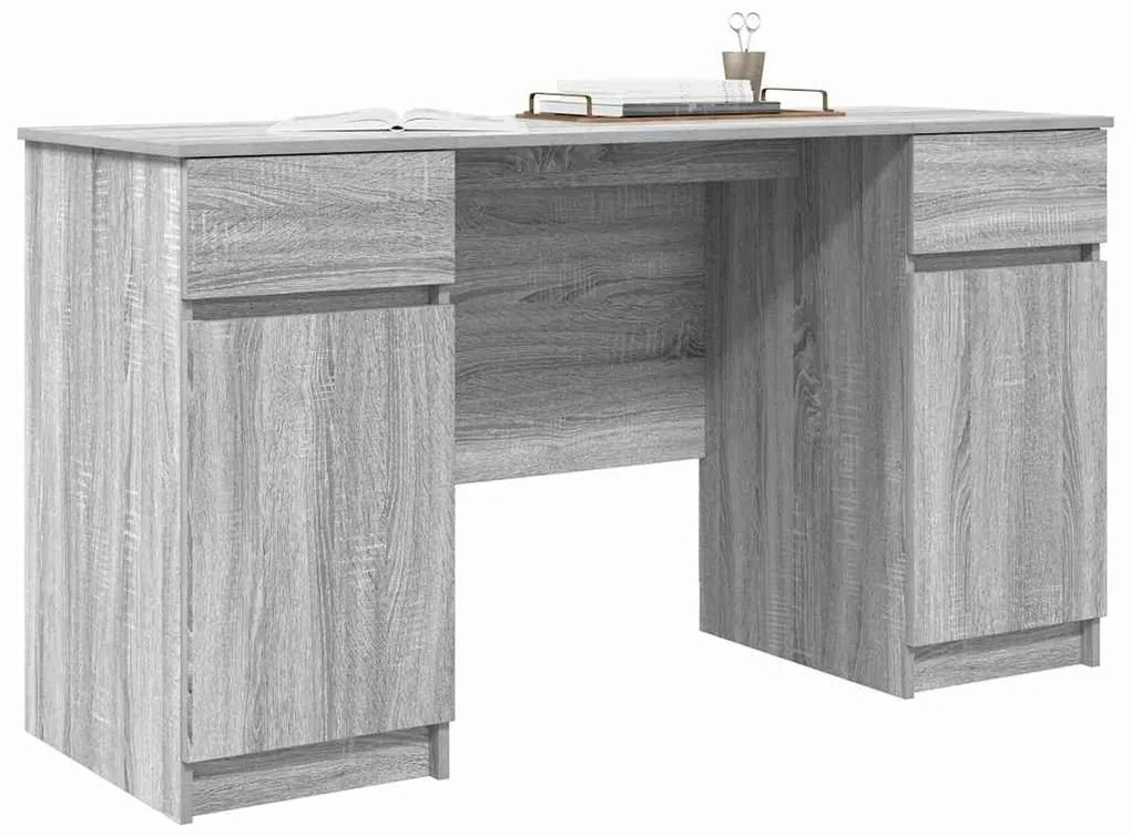 vidaXL Γραφείο Γκρι sonoma 140 x 49 x 76 εκ. Επεξεργασμένο ξύλο