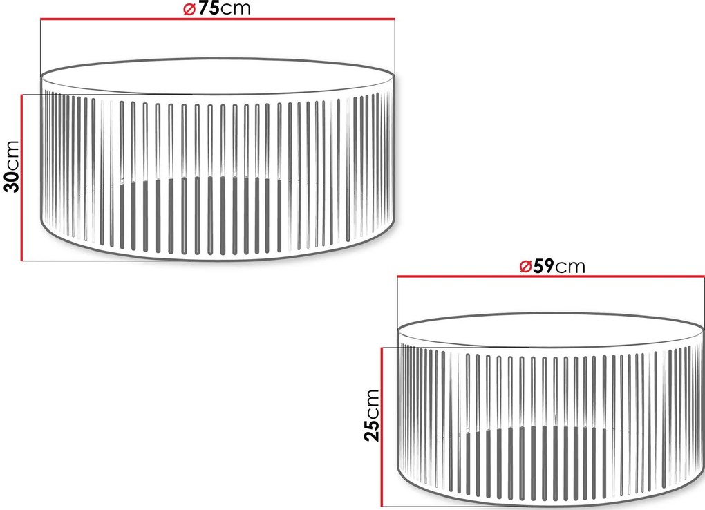 Σετ τραπεζάκια Velede-Leuko-Mauro