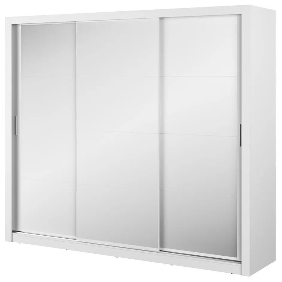 Ντουλάπα Fresno T102, Άσπρο, 215x250x60cm, Πόρτες ντουλάπας: Ολίσθηση